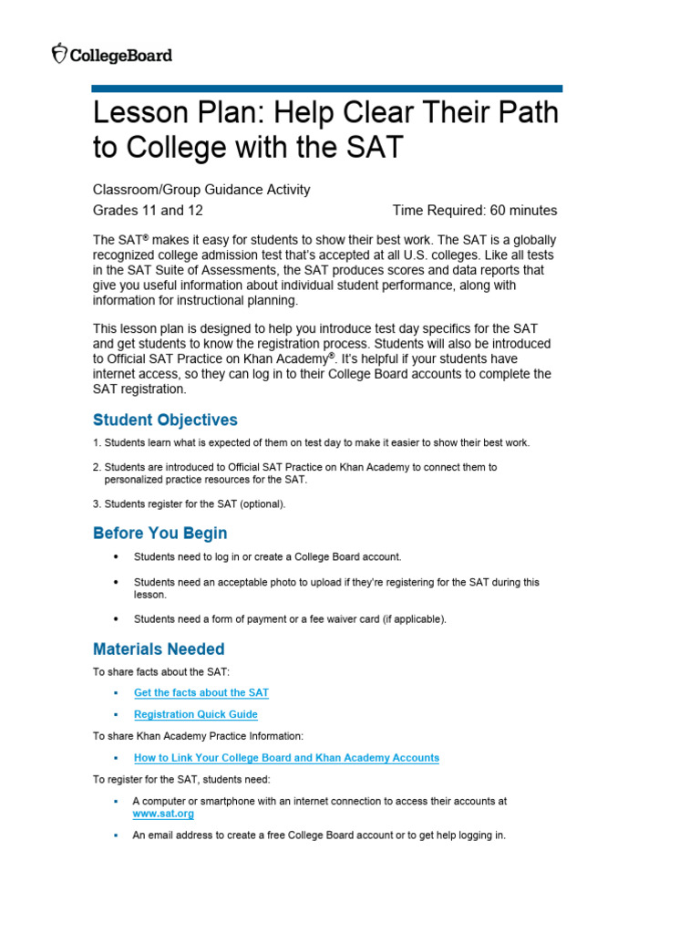 Sat Lesson Plan | PDF