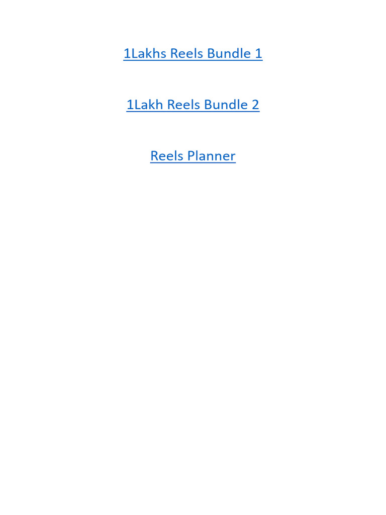Reels Planner | PDF