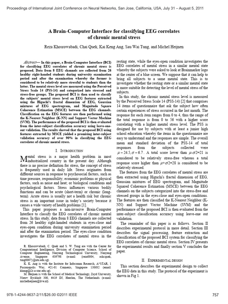A Brain-Computer Interface For Classifying EEG Correlates of Chronic ...