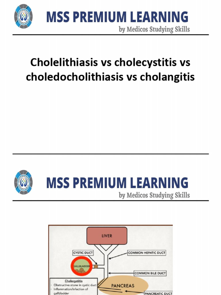 Lecture 10 Cholelithiasis Vs Cholecystitis Vs Choledocholithiasis Vs ...