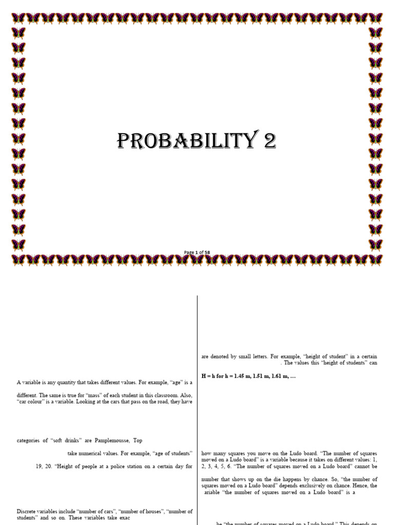 Probability II 2025 | PDF | Probability Distribution | Random Variable