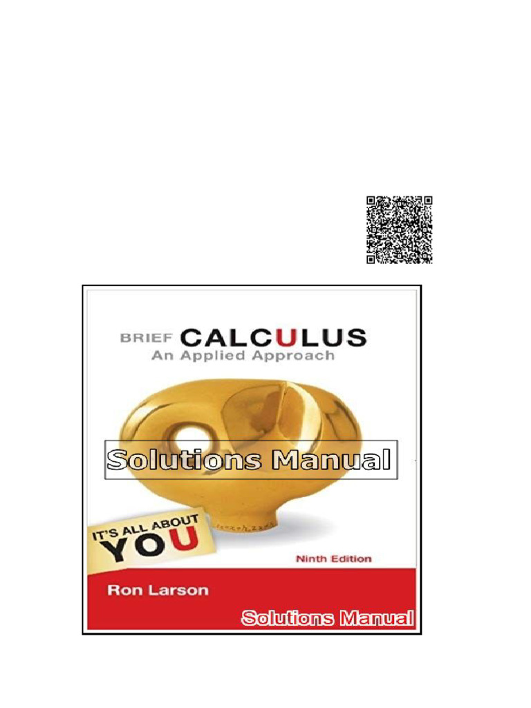Brief Calculus An Applied Approach 9th Edition Larson Solutions Manual ...