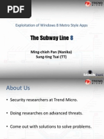 Download Blackhat USA 2012 - The Line 8 Subway - Exploitation of Windows 8 Metro Style App Slides by sttsai SN101419359 doc pdf
