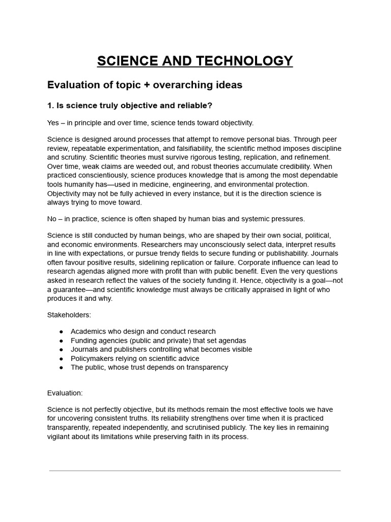 Science and Technology GP Notes | PDF