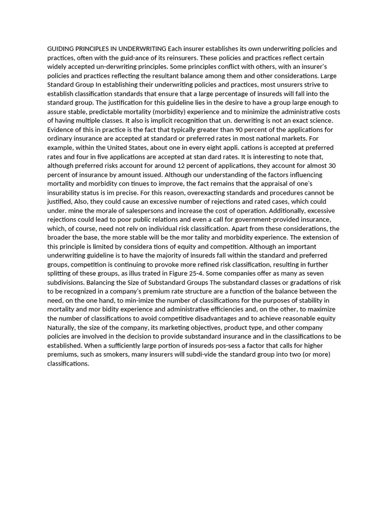 Underwriting Principles | PDF