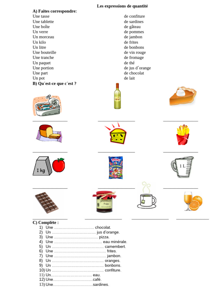 Expressions de Quantité | PDF