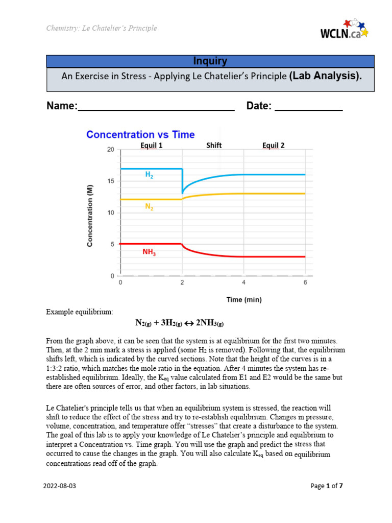 An Exercise in Stress Applying Le Chateliers Principle Lab Analysis ...