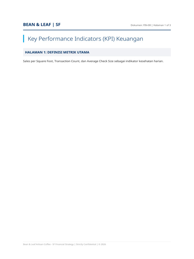 FIN 08 Key Performance Indicators (KPI) Keuangan | PDF