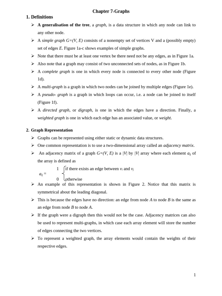 Chapter 7 Graphs | PDF