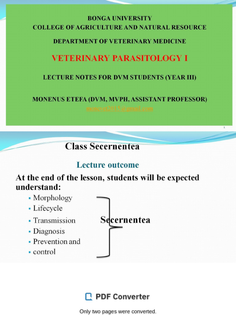 Lecture 3-Class Secernentea.... | PDF