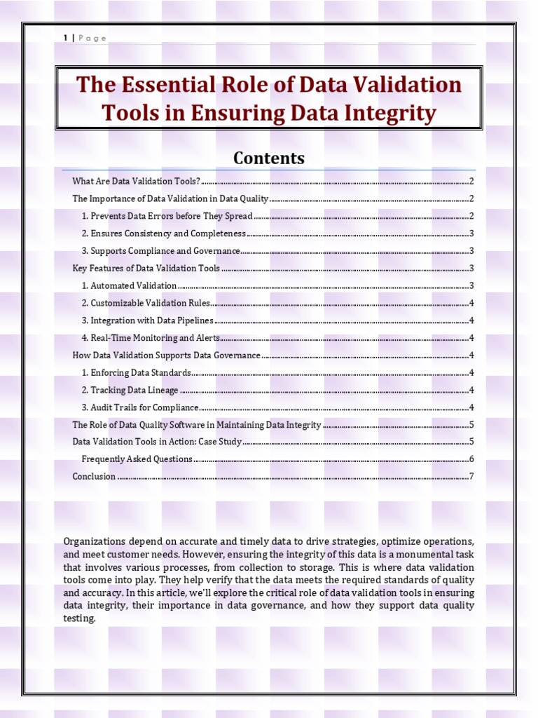 The Essential Role of Data Validation Tools in Ensuring Data Integrity ...