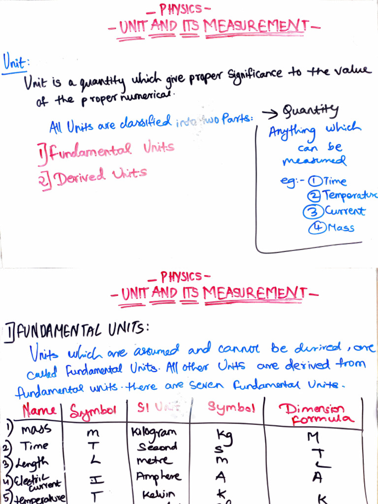 Physics - Unit and Its Measurement | PDF