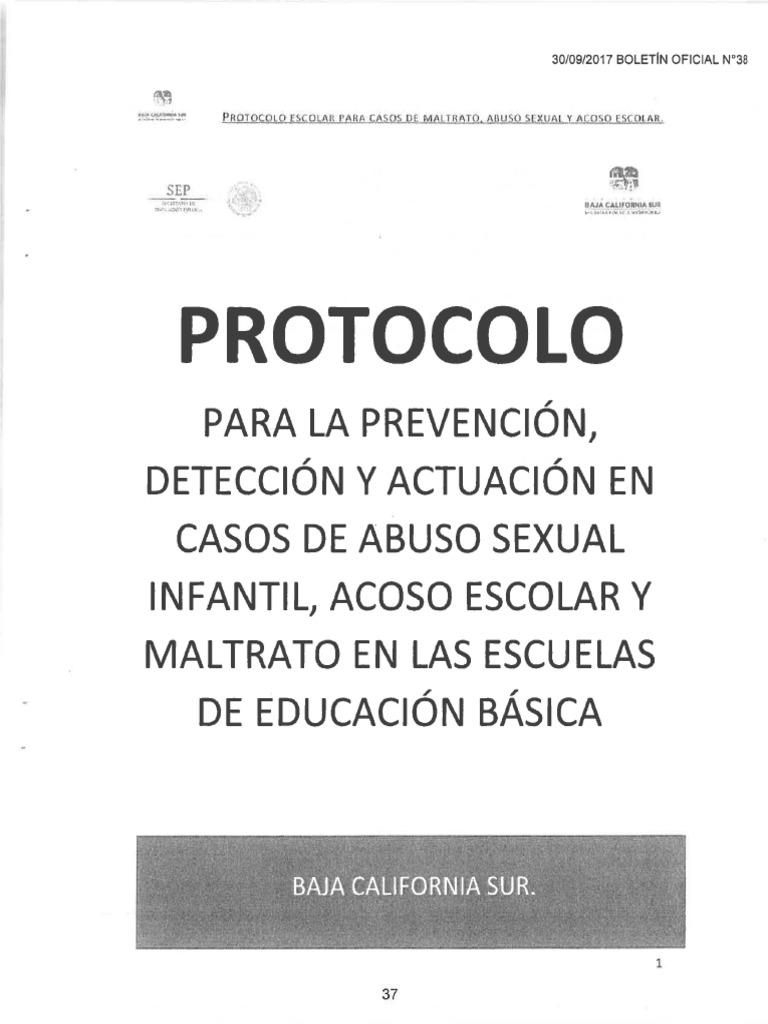 Protocolo para La Prevencion, Deteccion y Actualizacion en Casos de ...