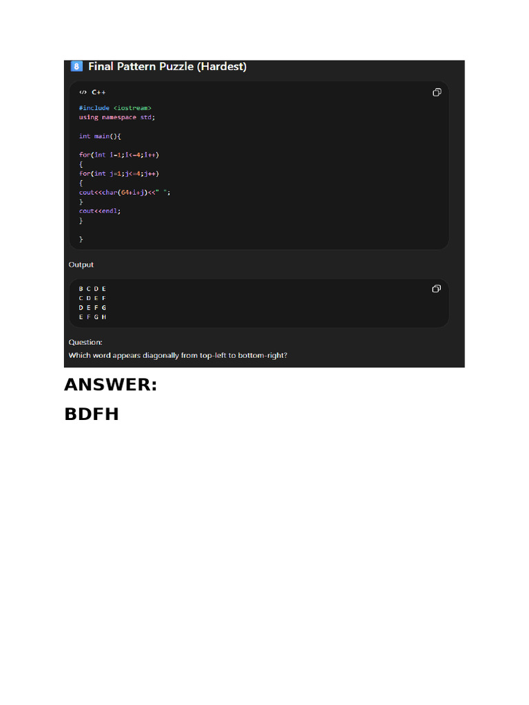 Answer: BDFH | PDF