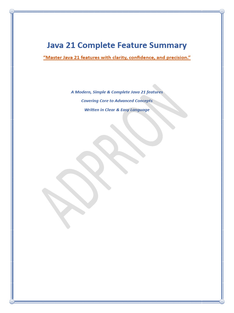 JAVA 21 Theory | PDF | Java (Programming Language) | String (Computer ...