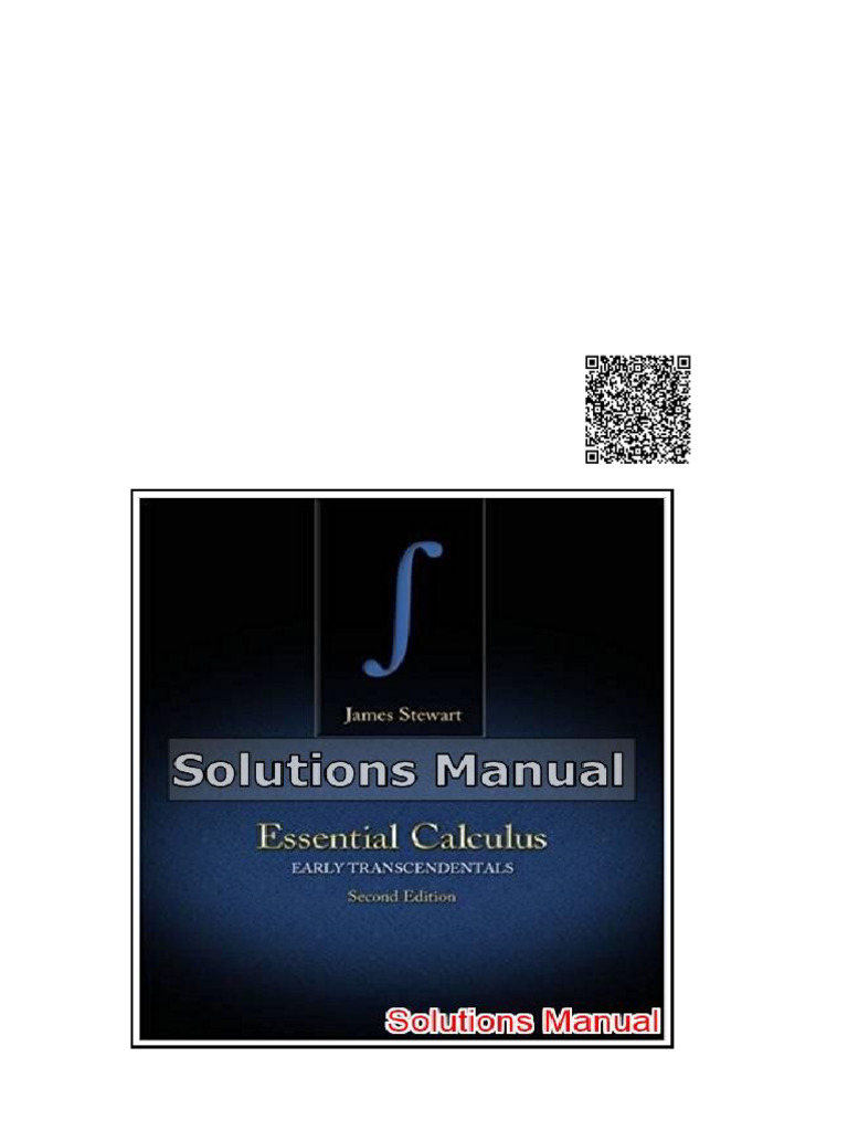 Essential Calculus Early Transcendentals 2nd Edition Stewart Solutions Manual | PDF
