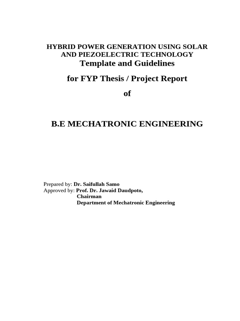 FYP Thesis Template and Guidelines v3 | PDF