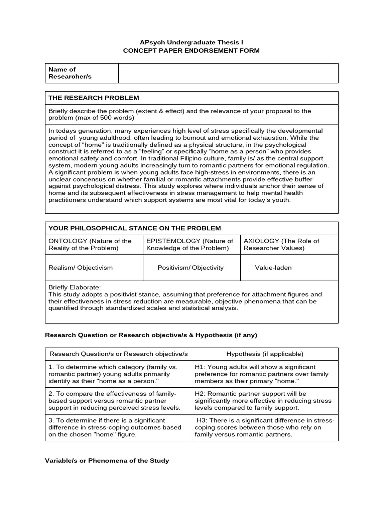 Concept Paper Form | PDF