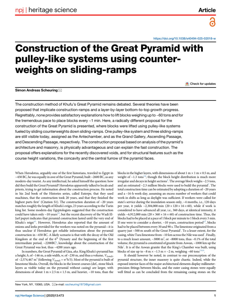 Simon Andreas Scheuring - Construction of The Great Pyramid With Pulley ...