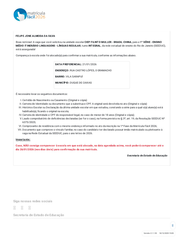 SEEDUC - Governo Do Rio de Janeiro | PDF