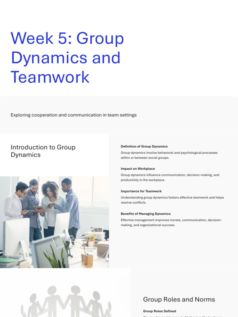 Week5 Group Dynamics Teamwork | PDF