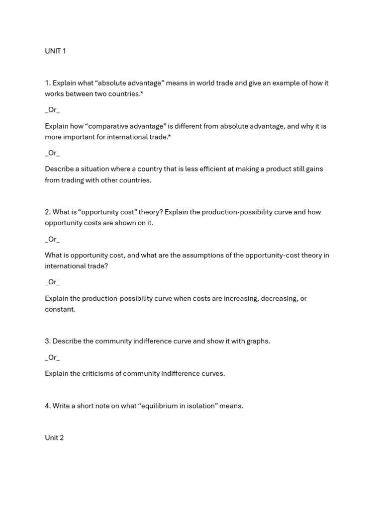 IB Important Questions | PDF