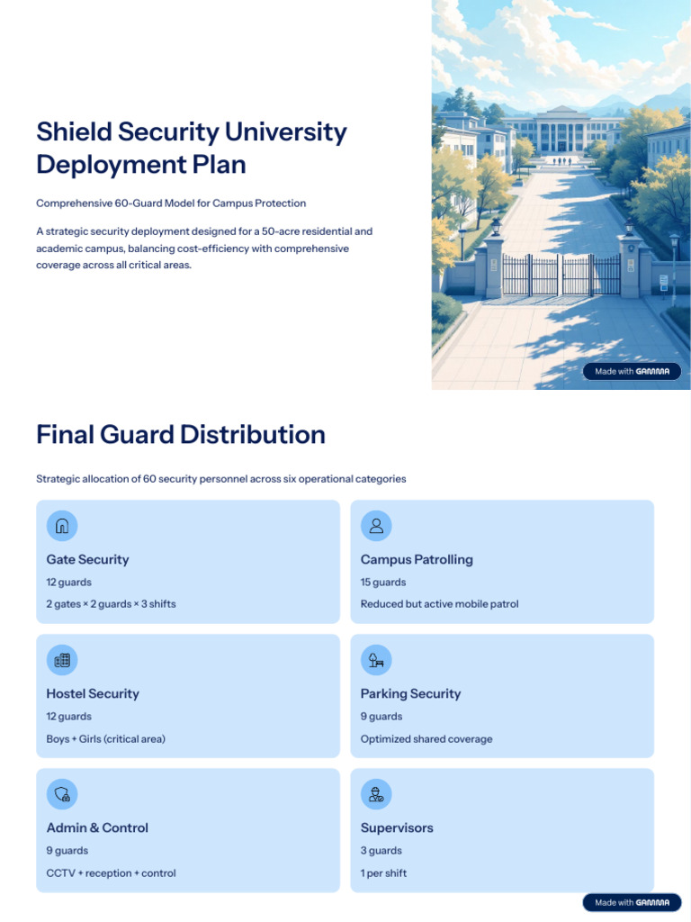 Shield Security University Deployment Plan | PDF