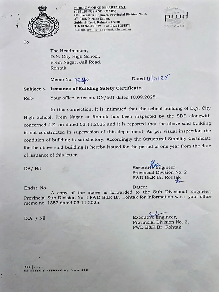 Building Safety Certificate D N RTK | PDF
