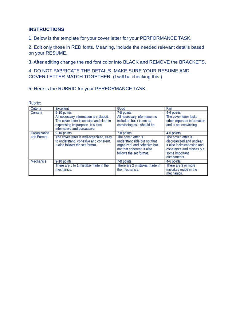 Cover Letter | PDF