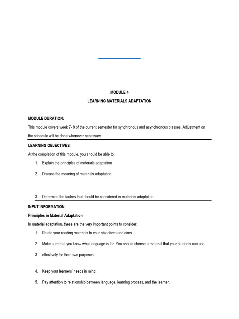 Module 4 - Major 02 - Instructional Materials Development and ...