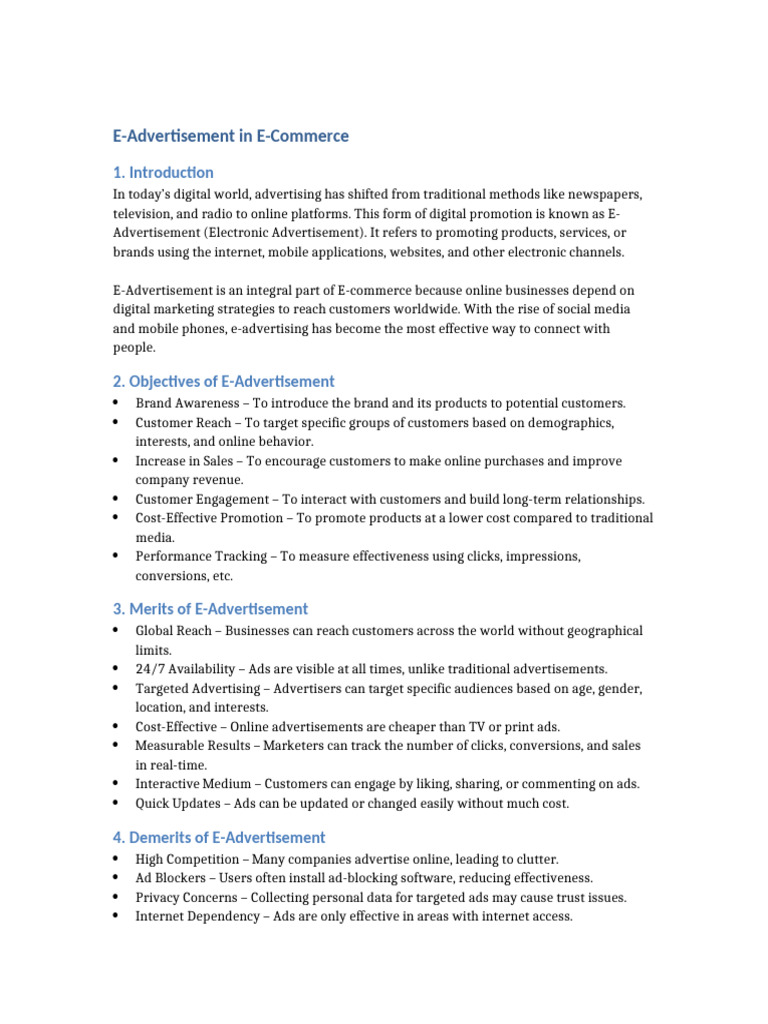 E Advertisement Assignment | PDF