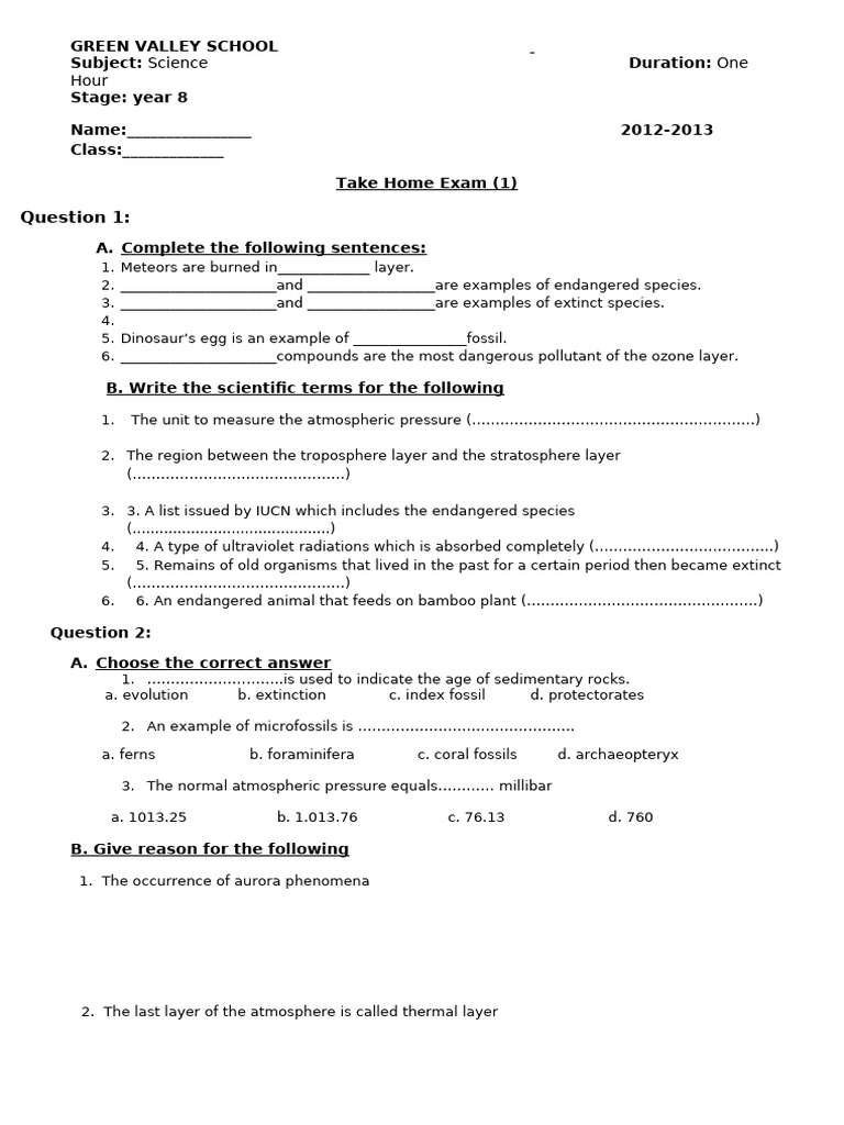Take Home Exam | PDF