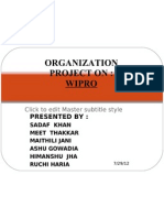 Organization Project On: Wipro: Presented by