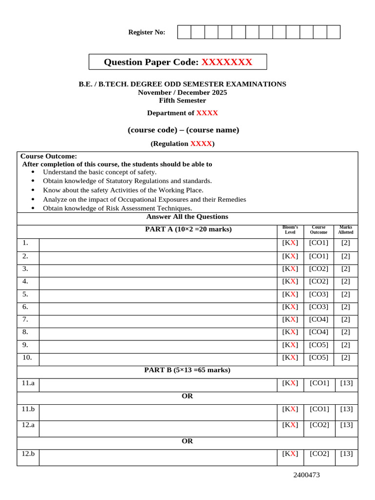 Internal QP Setting Format | PDF