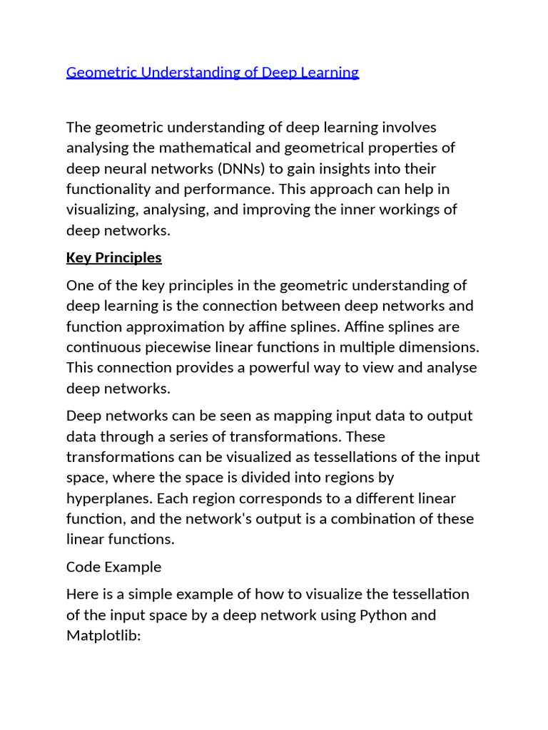 Geometric Understanding of Deep Learning | PDF | Deep Learning | Dimension