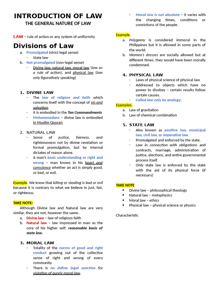 Introduction of Law | PDF