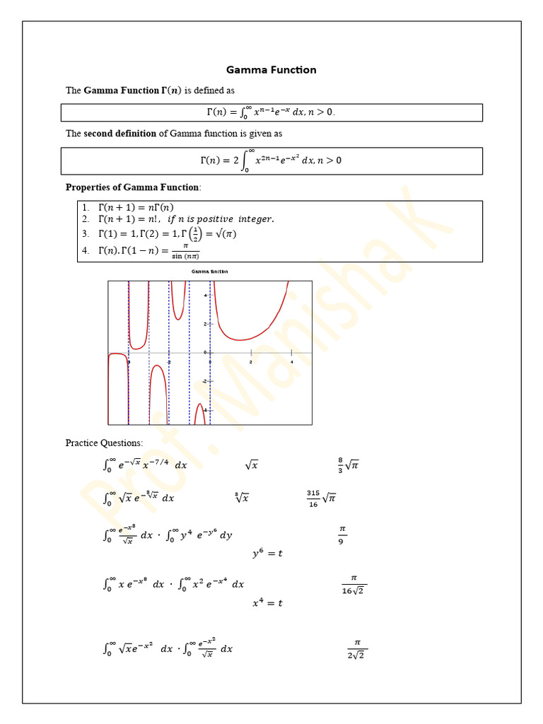 Gamma Function | PDF