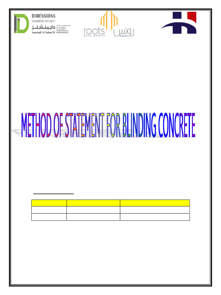 Blinding Concrete Ms | PDF