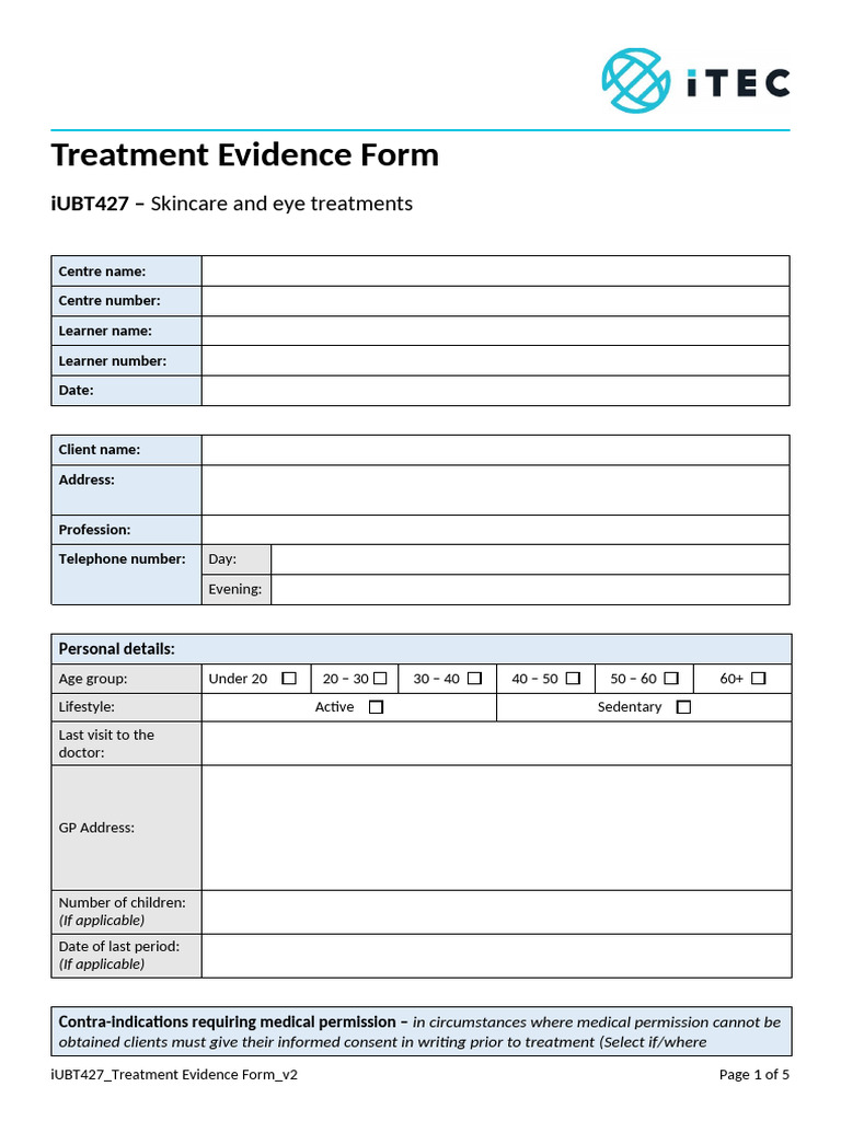 37915-IUBT427 Treatment Evidence Form v2 (1) (10) 2 | PDF