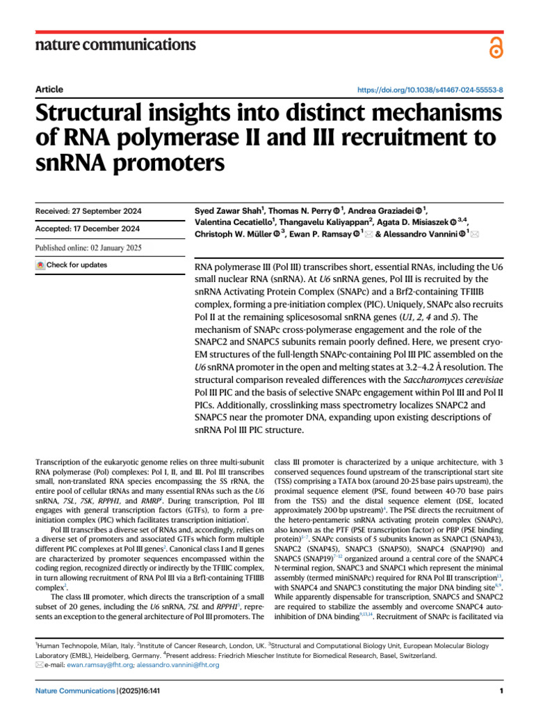 Structural Insights Into Distinct Mechanisms of Rna Polymerase Ii and ...