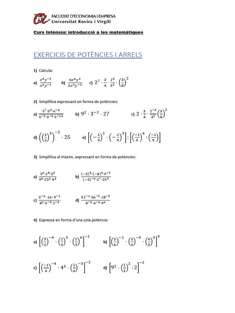 Hoja de Ejercicios | PDF