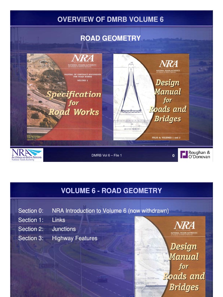 Overview of DMRB Volume 6 Road Geometry Standards PDF