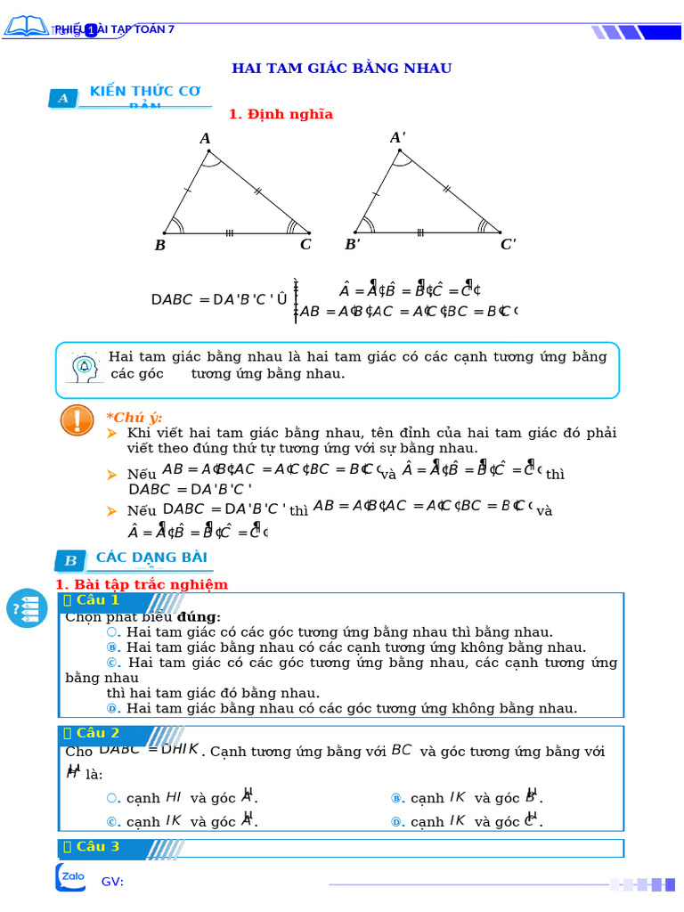 Hai Tam Giac Bang Nhau | PDF