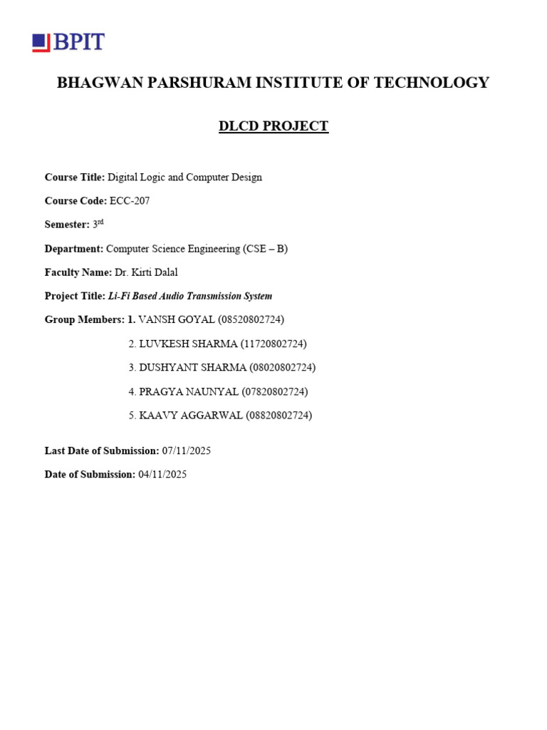 DLCD Lab Project Report | PDF