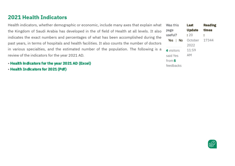 Key Health Indicators - 2021 Health Indicators | PDF