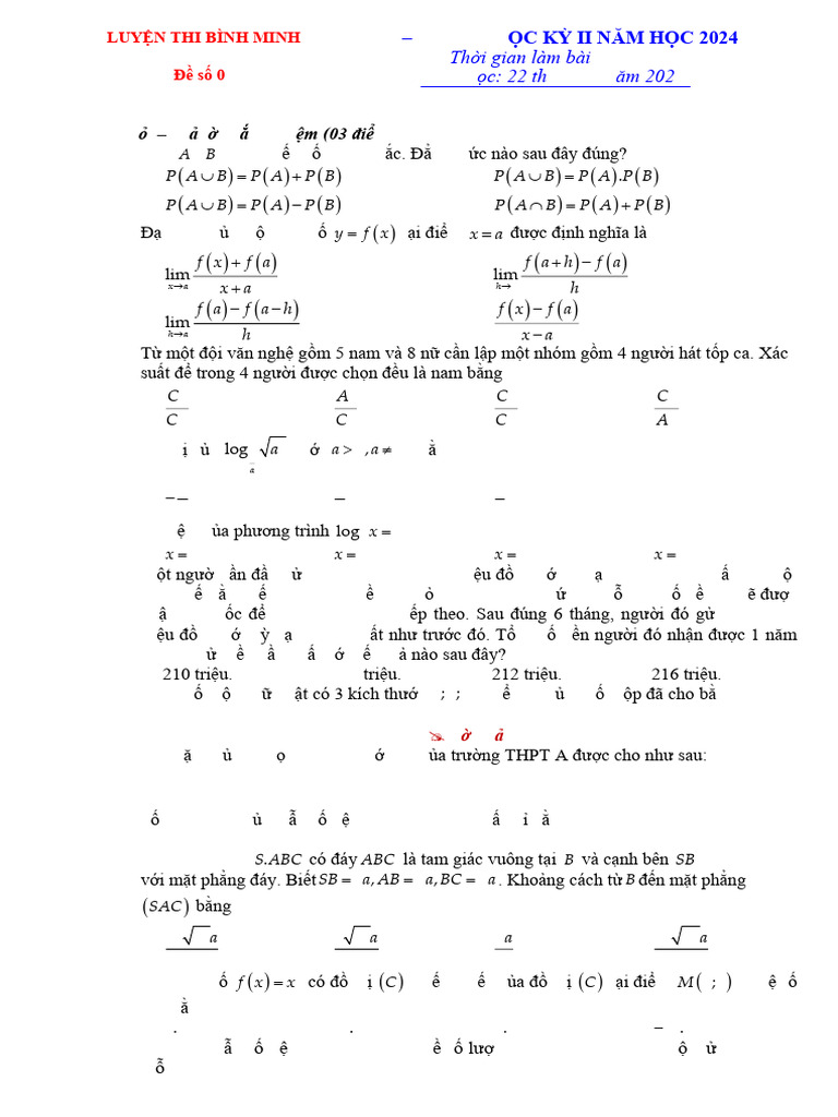 On Thi Hoc Ky 2 2025 de 01 HS GV | PDF