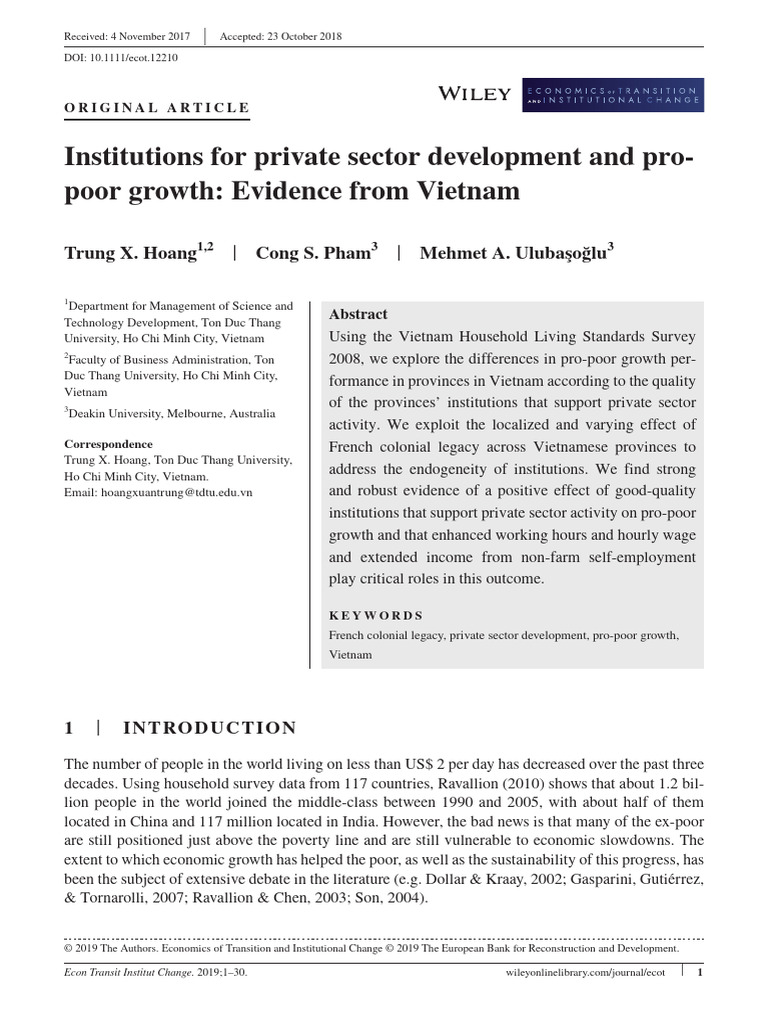 Institutions For Private Sector Development and Propoor Growth | PDF