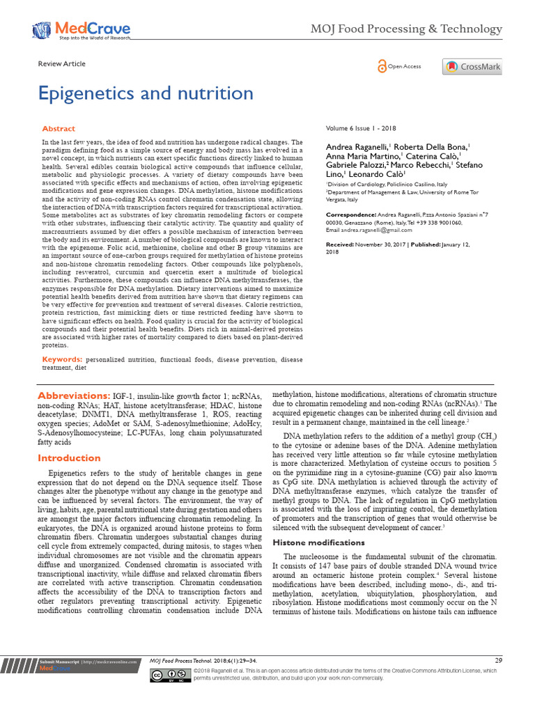 Raganelli 2018 | PDF | Chromatin | Histone