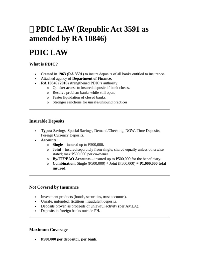 ? Pdic Law | PDF