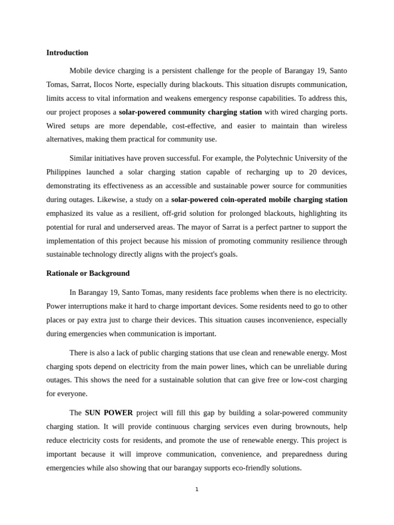 Sun Power Project Proposal | PDF